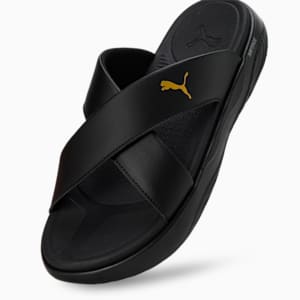 SOFTRIDE Seave Sandals, PUMA Black-PUMA Gold, extralarge-IND