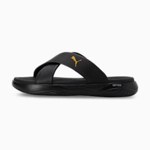 SOFTRIDE Seave Sandals, PUMA Black-PUMA Gold, extralarge-IND