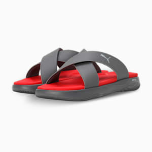SOFTRIDE Seave Sandals, Cool Dark Gray-PUMA Silver-For All Time Red, extralarge-IND