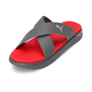 SOFTRIDE Seave Sandals, Cool Dark Gray-PUMA Silver-For All Time Red, extralarge-IND