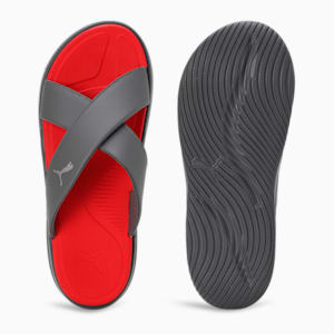 PUMA SOFTRIDE Seave Unisex Flip-Flops, Cool Dark Gray-PUMA Silver-For All Time Red, extralarge-IND
