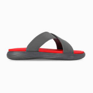 PUMA Softride Seave Unisex Flip-Flops, Cool Dark Gray-PUMA Silver-For All Time Red