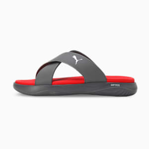 PUMA SOFTRIDE Seave Unisex Sandals, Cool Dark Gray-PUMA Silver-For All Time Red, extralarge-IND