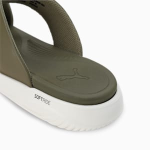 PUMA SOFTRIDE Seave Unisex Flip-Flops, PUMA Olive-Warm White-PUMA Gold, extralarge-IND