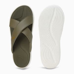 PUMA SOFTRIDE Seave Unisex Flip-Flops, PUMA Olive-Warm White-PUMA Gold, extralarge-IND