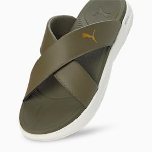 SOFTRIDE Seave Sandals, PUMA Olive-Warm White-PUMA Gold, extralarge-IND