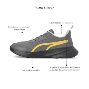 Puma Alfarun Men's Sneakers, Cool Dark Gray-Smokey Gray-Mustard Seed, extralarge-IND
