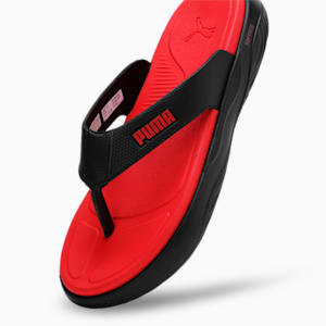 Puma SOFTRIDE Seave Unisex Flip-Flops, PUMA Black-PUMA Red, extralarge-IND