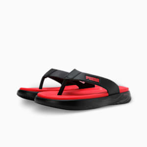 Puma SOFTRIDE Seave Unisex Flip-Flops, PUMA Black-PUMA Red, extralarge-IND