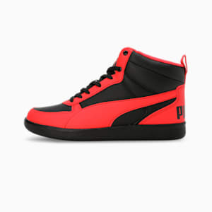 PUMA Pluto Youth Sneakers, PUMA Black-Active Red-Pelé Yellow, extralarge-IND