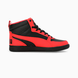 Pluto Youth Sneakers, PUMA Black-Active Red-Pelé Yellow, extralarge-IND