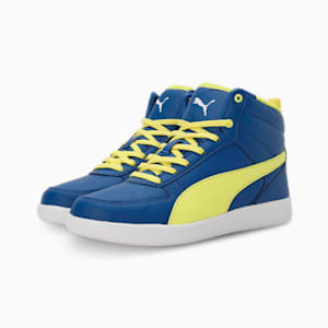 PUMA Pluto Youth Sneakers, Clyde Royal-Yellow Burst-PUMA White, extralarge-IND