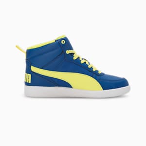 PUMA Pluto Youth Sneakers, Clyde Royal-Yellow Burst-PUMA White, extralarge-IND