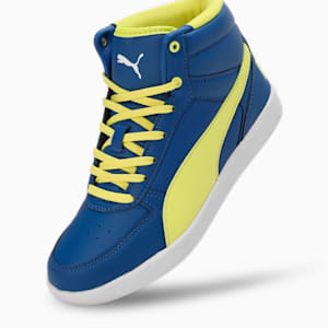 PUMA Pluto Youth Sneakers, Clyde Royal-Yellow Burst-PUMA White, extralarge-IND