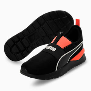 Hobbes Slip On Youth Sneakers, PUMA Black-Fiery Coral-Marshmallow, extralarge-IND