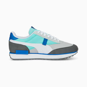 Future Rider New Core Unisex Sneakers, Cool Light Gray-Electric Peppermint