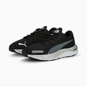 Velocity Nitro 2 Youth Running Shoes, PUMA Black-PUMA White-PUMA Silver, extralarge-IND