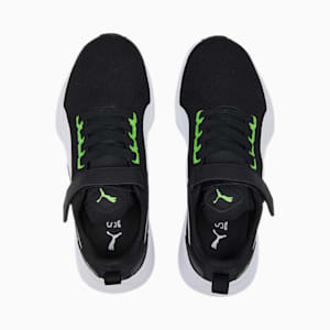 キッズ フライヤー ランナー V スニーカー 22-25cm, Green Flash-PUMA White-PUMA Black