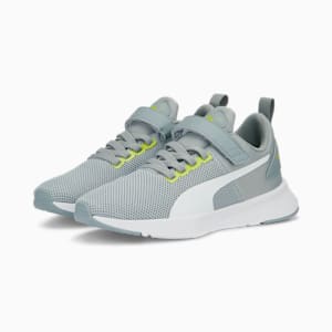 キッズ フライヤー ランナー V スニーカー 22-25cm, Cool Mid Gray-PUMA White