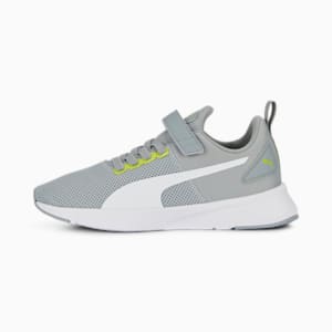 キッズ フライヤー ランナー V スニーカー 22-25cm, Cool Mid Gray-PUMA White