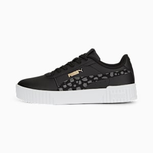 Tenis casuales Carina 2.0 Animal Big Kids', PUMA Black-Cool Dark Gray-PUMA Gold-PUMA White, extralarge