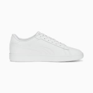 Smash 3.0 Leather Sneakers Youth, PUMA White-Cool Light Gray, extralarge-GBR