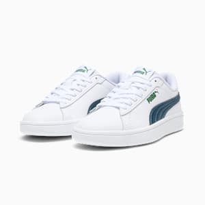 Smash 3.0 Leather Big Kids' Sneakers, PUMA White-Dark Night-Vine, extralarge