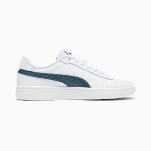 Smash 3.0 Leather Big Kids' Sneakers, PUMA White-Dark Night-Vine, extralarge