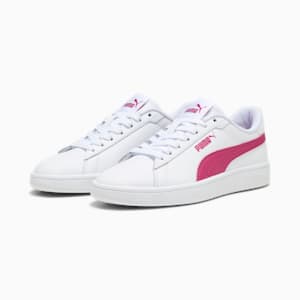 Smash 3.0 Leather Sneakers Youth, PUMA White-Pinktastic, extralarge-GBR