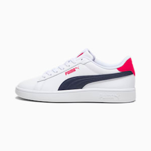 Tenis juveniles Smash 3.0, PUMA White-PUMA Navy-For All Time Red, extralarge