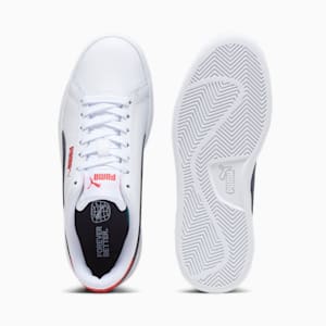 Sneakers Smash 3.0 en cuir Enfant et adolescent, PUMA White-PUMA Navy-For All Time Red, extralarge