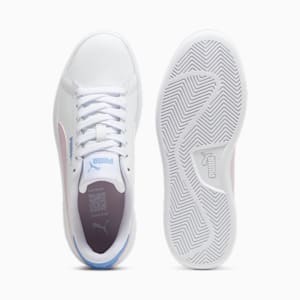 Smash 3.0 Leather Big Kids' Sneakers, PUMA White-Grape Mist-Blue Skies, extralarge