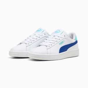 Tenis juveniles Smash 3.0, PUMA White-Vivid Blue-Aquatic, extralarge