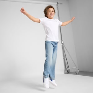 Sneakers Smash 3.0 en cuir Enfant et adolescent, PUMA White-Vivid Blue-Aquatic, extralarge