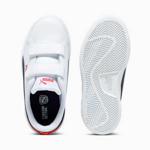 Tenis Smash 3.0 Leather V para niños, PUMA White-PUMA Navy-For All Time Red, extralarge