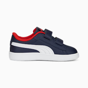 Smash 3.0 Leather V Toddlers' Sneakers, PUMA Navy-PUMA White-For All Time Red, extralarge