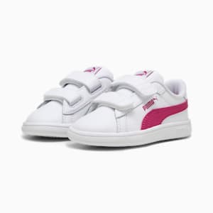 Smash 3.0 Leather V Sneakers Baby, PUMA White-Pinktastic, extralarge-GBR