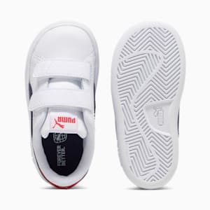 Tenis Smash 3.0 Leather V para infantes, PUMA White-PUMA Navy-For All Time Red, extralarge
