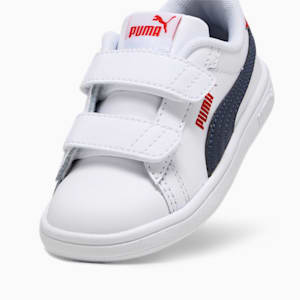 Smash 3.0 Leather V Toddlers' Sneakers, PUMA White-PUMA Navy-For All Time Red, extralarge