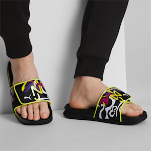 Neymar Jr Dream Nitro Slides, PUMA Black-PUMA White-Team Violet-Orchid Shadow