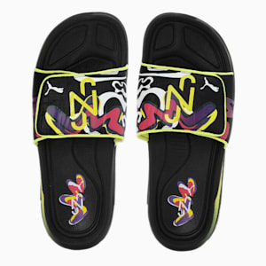 PUMA x Neymar Jr. Dream Nitro Unisex Slides, PUMA Black-PUMA White-Team Violet-Orchid Shadow
