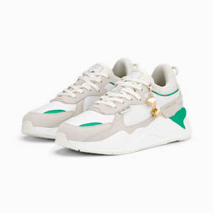 RS-X Lucky Charm Women's Sneakers, PUMA White-Warm White-Grassy Green, extralarge