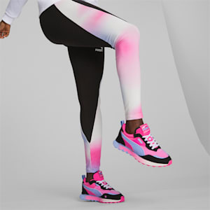 Zapatos deportivos Rider FV Muted Martians para mujer, PUMA Black-Intense Lavender-Glowing Pink