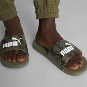 Cool Cat 2.0 Camo Slides, Dark Olive-PUMA Black-Deep Lichen Green-PUMA White, extralarge