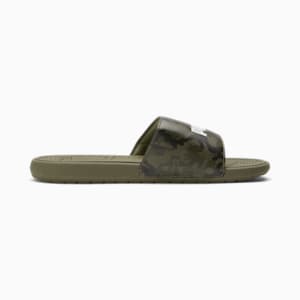 Cool Cat 2.0 Camo Slides, Dark Olive-PUMA Black-Deep Lichen Green-PUMA White, extralarge