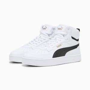 Caven 2.0 Mid Unisex Sneakers, PUMA White-PUMA Black-Gold, extralarge-IND