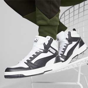 Sneakers Rebound, PUMA White-PUMA Black-Shadow Gray-PUMA White, extralarge