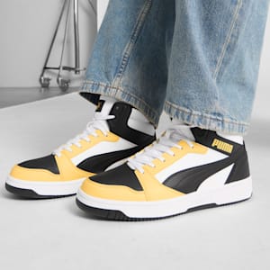 Tenis Rebound, PUMA White-PUMA Black-Sunny Yellow, extralarge