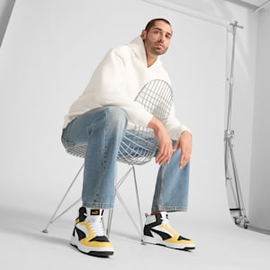 Tenis Rebound, PUMA White-PUMA Black-Sunny Yellow, extralarge