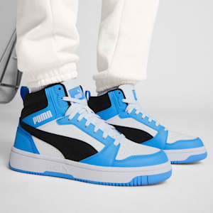Tenis Rebound, PUMA White-PUMA Black-Team Light Blue, extralarge